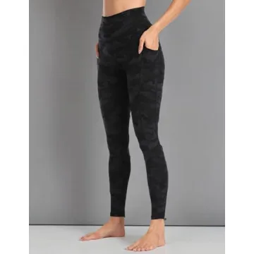 Colorfulkoala Women's High Waisted Tummy Control Workout Leggings 7/8 Length Yoga Pants with Pockets (XS, Deep Grey Camo)