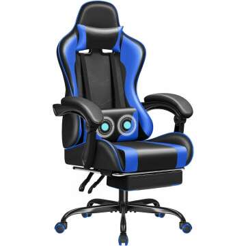 JUMMICO Gaming Chair - Ergonomic Design with Footrest & Massage Functionality