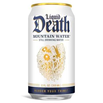 Liquid Death Still Mountain Water - Eco-Friendly & Refreshing 12-Pack