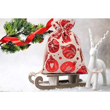 Christmas Burlap Bags with Drawstring for Stylish Gifting