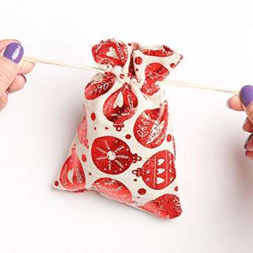 Christmas Burlap Bags with Drawstring for Stylish Gifting