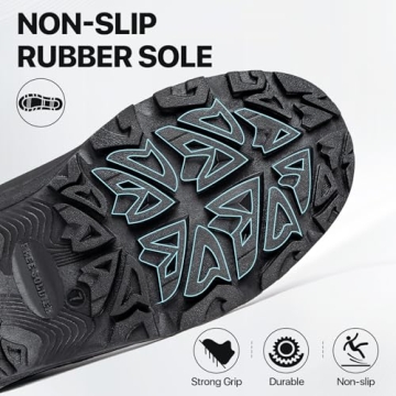 FREE SOLDIER Mens Snow Boots Insulated Waterproof Hiking Winter Shoes Nonslip Outdoor Ankle Cold Weather Boots with Warm Inner(Black,10)