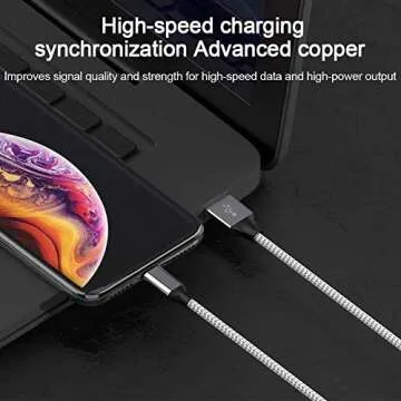 iPhone Charger WZK MFi Certified 5Pack 6FT Charger Cable Nylon Braided Extra Long High Speed Data Sync Transfer Lightning Cable Compatible iPhone 11/Pro/Xs Max/X/8/7/Plus/6S/6/SE2/5S and More - Sliver