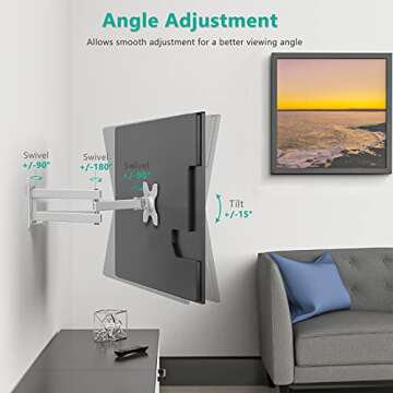 WALI Full Motion TV Wall Mount for 13-32 Inch TVs