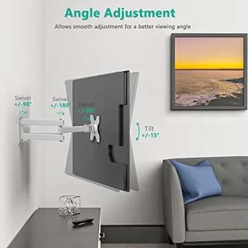 WALI Full Motion TV Wall Mount for 13-32 Inch TVs