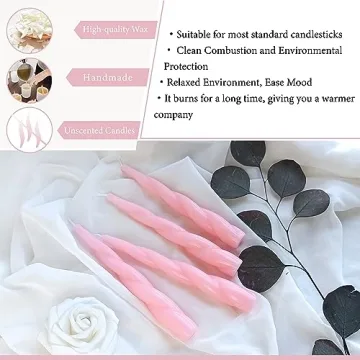 Elegant Pink Spiral Candle Set for Home Decor and Relaxation