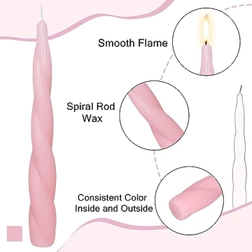 Elegant Pink Spiral Candle Set for Home Decor and Relaxation