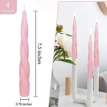 Elegant Pink Spiral Candle Set for Home Decor and Relaxation