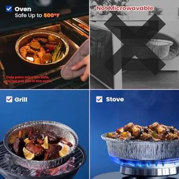 Fit Meal Prep 45 Pack 9" Round Aluminum Pans with Lids