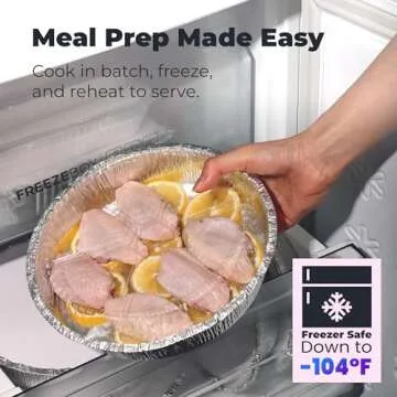 Fit Meal Prep 45 Pack 9" Round Aluminum Pans with Lids