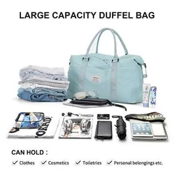 Travel Duffel Bag,Sports Tote Gym Bag,Shoulder Weekender Overnight Bag for Women