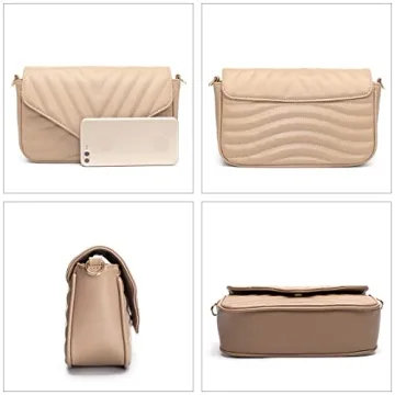 Small Quilted Crossbody Bag for Women with Coin Purse