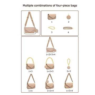 Small Quilted Crossbody Bag for Women with Coin Purse