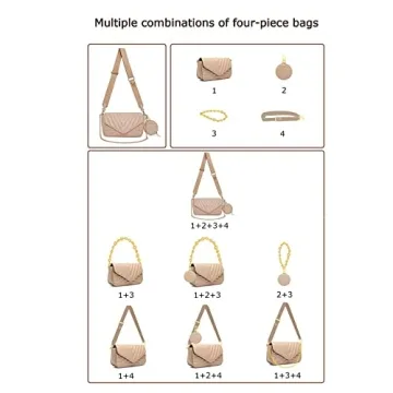 Small Quilted Crossbody Bag for Women with Coin Purse