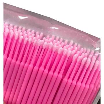 okdeals 200 Pcs Microblading Micro Swab Lint Tattoo Permanent Brushes, Pink