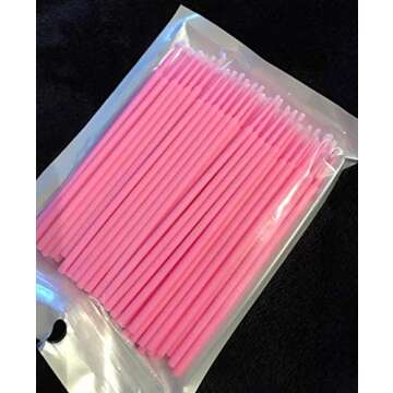 okdeals 200 Pcs Microblading Micro Swab Lint Tattoo Permanent Brushes, Pink