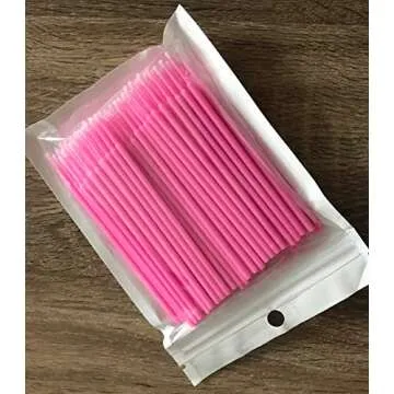 okdeals 200 Pcs Microblading Micro Swab Lint Tattoo Permanent Brushes, Pink