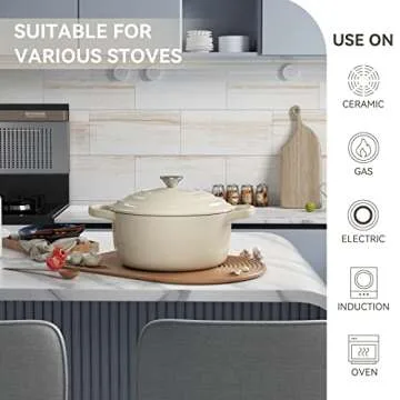 Elevate Cooking with Miereirl 6 QT Cast Iron Dutch Oven