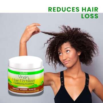 The Roots Naturelle Virgin Hair Fertilizer Conditioning Treatment. Helps Strengthen Hair, Promote Rapid Hair Growth and Protect/Restore Damaged Hair (Large 16oz)