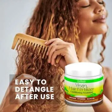 The Roots Naturelle Virgin Hair Fertilizer Conditioning Treatment. Helps Strengthen Hair, Promote Rapid Hair Growth and Protect/Restore Damaged Hair (Large 16oz)
