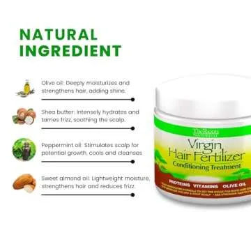 The Roots Naturelle Virgin Hair Fertilizer Conditioning Treatment. Helps Strengthen Hair, Promote Rapid Hair Growth and Protect/Restore Damaged Hair (Large 16oz)