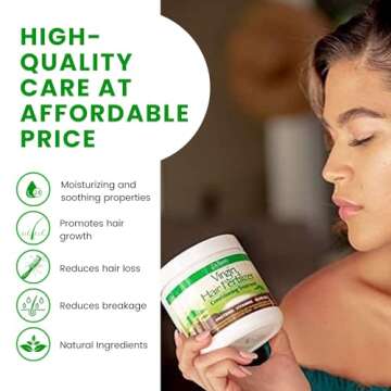 The Roots Naturelle Virgin Hair Fertilizer Conditioning Treatment. Helps Strengthen Hair, Promote Rapid Hair Growth and Protect/Restore Damaged Hair (Large 16oz)