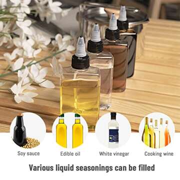 LELE LIFE 4Pcs Portable Oil Dispenser Bottles for Outdoor Use