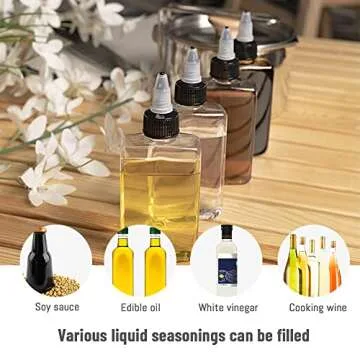 LELE LIFE 4Pcs Portable Oil Dispenser Bottles for Outdoor Use