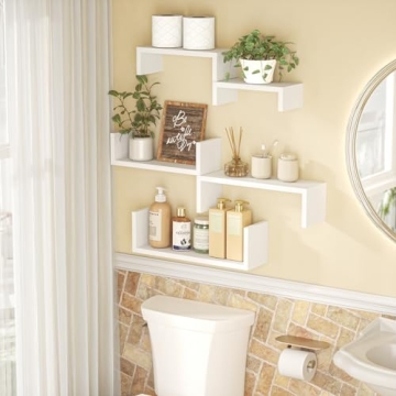 Floating Wall Shelves Set of 5 - Stylish Decor
