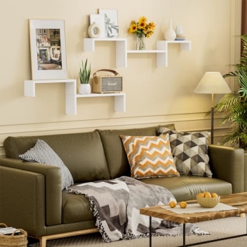 Floating Wall Shelves Set of 5 - Stylish Decor