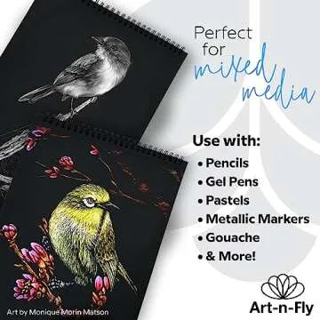 Art-N-Fly 32 Sheets Black Sketch Pad for All Artists