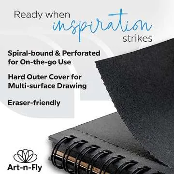 Art-N-Fly 32 Sheets Black Sketch Pad for All Artists
