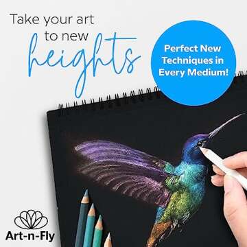 Art-N-Fly 32 Sheets Black Sketch Pad for All Artists