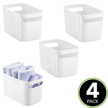 mDesign Deep Plastic Bathroom Bin - Stylish Organizer for Home