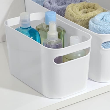 mDesign Deep Plastic Bathroom Bin - Stylish Organizer for Home