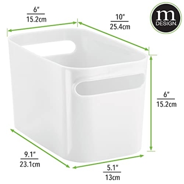 mDesign Deep Plastic Bathroom Bin - Stylish Organizer for Home