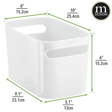 mDesign Deep Plastic Bathroom Bin - Stylish Organizer for Home