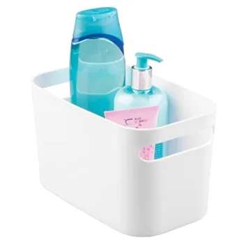 mDesign Deep Plastic Bathroom Bin - Stylish Organizer for Home