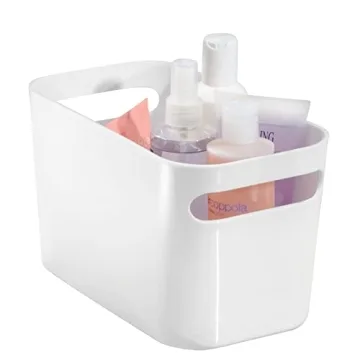 mDesign Deep Plastic Bathroom Bin - Stylish Organizer for Home