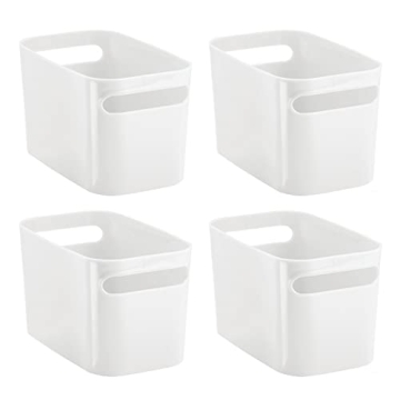 mDesign Deep Plastic Bathroom Bin - Stylish Organizer for Home