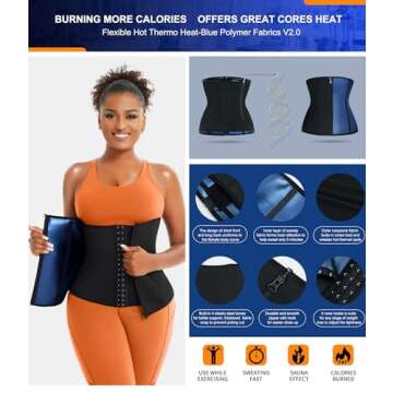 TrainingGirl Waist Trainer for Women Lower Belly Waist Trimmer Corset Tummy Wrap Workout Sweat Belt Band Sports Sauna Suit