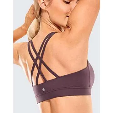 CRZ YOGA Women's Strappy Sports Bra for Comfortable Workouts