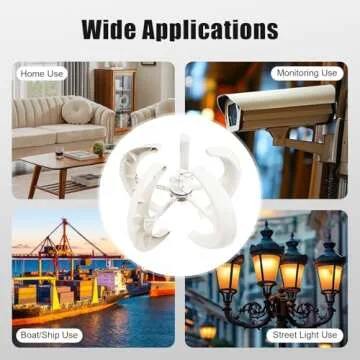 Wind Turbine Generator, 12V 600W 5 Blades Vertical Axis Wind Turbine Kit 2m/s Low Wind Speed Starting Wind Power Generator with Controller for Home, Camping & Boat Use - White (12V)