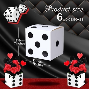 Jexine 15 Pcs Dice Boxes for Casino Party Decor