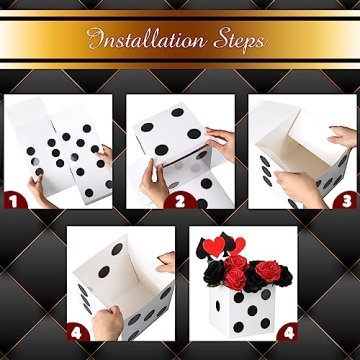 Jexine 15 Pcs Dice Boxes for Casino Party Decor