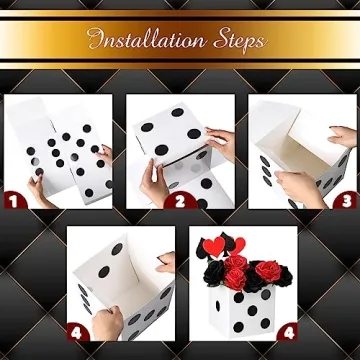 Jexine 15 Pcs Dice Boxes for Casino Party Decor