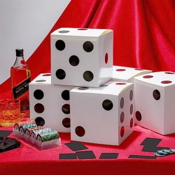 Jexine 15 Pcs Dice Boxes for Casino Party Decor