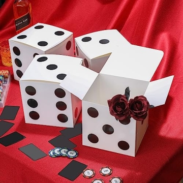 Jexine 15 Pcs Dice Boxes for Casino Party Decor