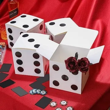 Jexine 15 Pcs Dice Boxes for Casino Party Decor