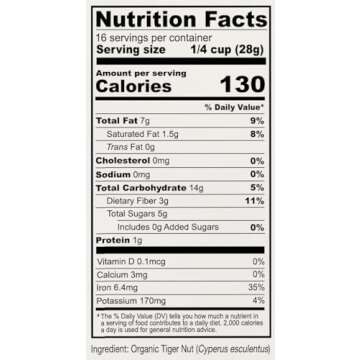 Anthony's Organic Tiger Nut Flour, 1 lb, Gluten Free, Non GMO, Paleo Friendly